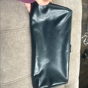 Vintage Navy Leather Large Clutch